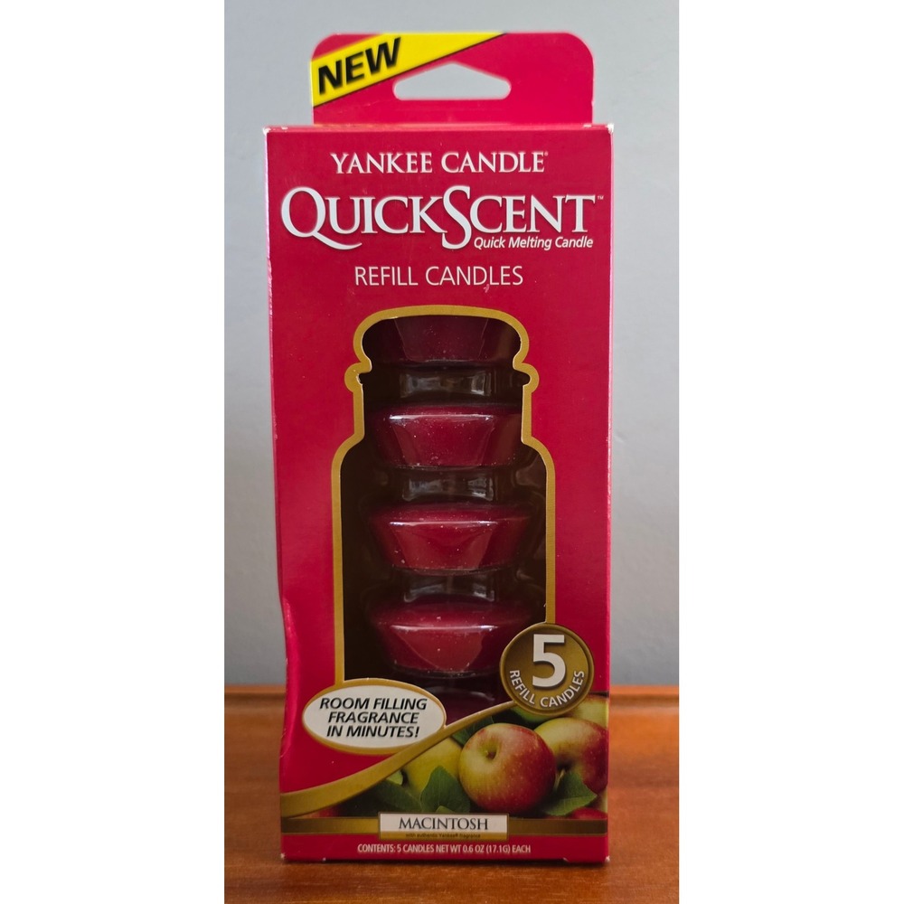 VTG Yankee Candle QuickScent Macintosh Refill Candles 5 Pack Quick Melting Wax